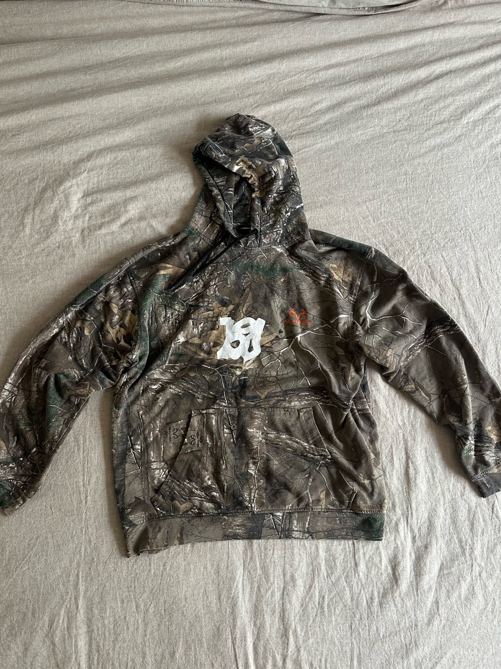 Realtree Camo Cowboy Skull Graphic Hoodie Size Large Streetwear